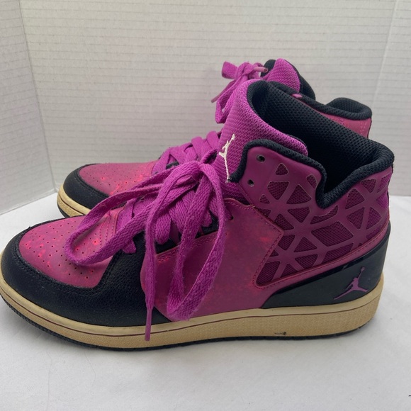 Kids Nike Air Jordon 1 Flight Fuchsia Flash High Top size 5Y  (kids) Pre-owned - Picture 8 of 14